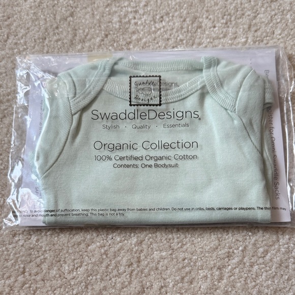 Swaddle Designs Organic Cotton Bodysuit - Light Green 3 month - Picture 1 of 2